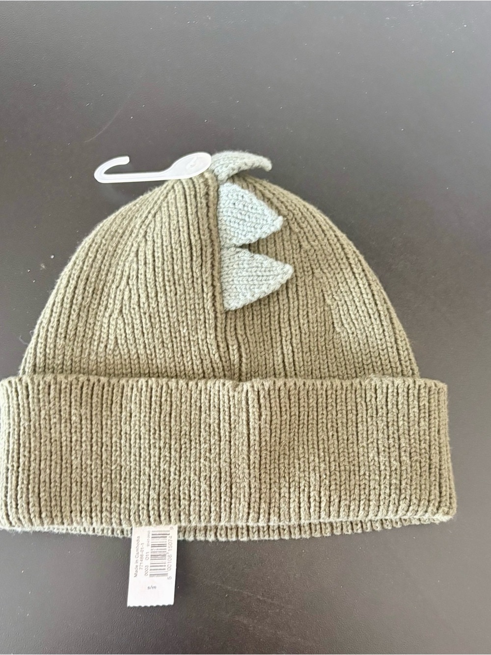 GAP Kids Olive Green Knit Dino Spike Beanie